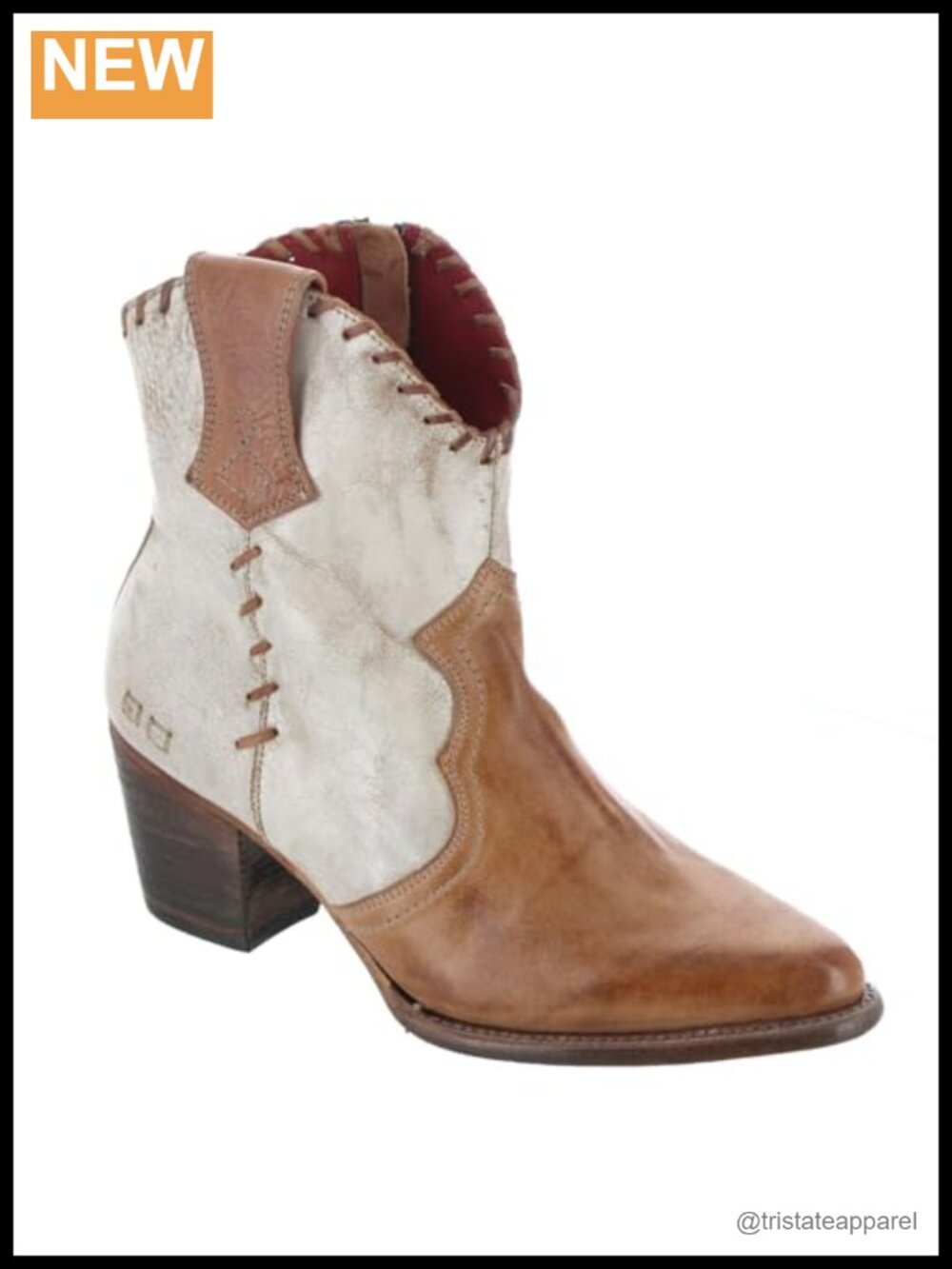 Bed Stu Baila II Women's Ankle Boots Leather Side Zip Block Heel